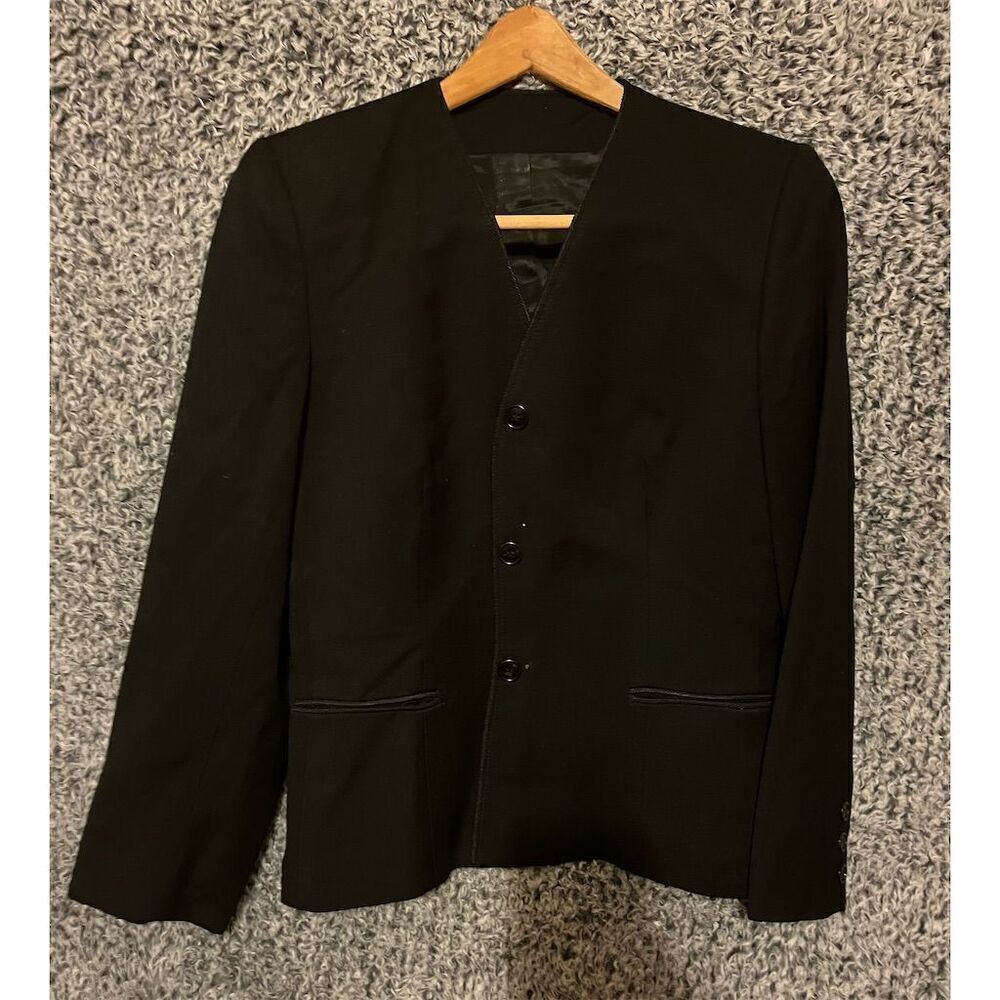 Daniel for Spellbound Women's Black Striped Skirt Suit Set Size 8 Vintage